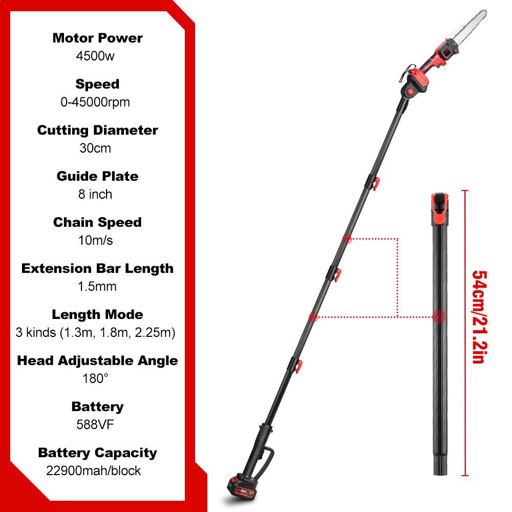 ONEVAN 30mm & 50mm Pruning Shears | 8 Chainsaw & 8 Pole Chainsaw | 510mm Hedge Trimmer Brushless Cordless 5?Pc. Combo Kit