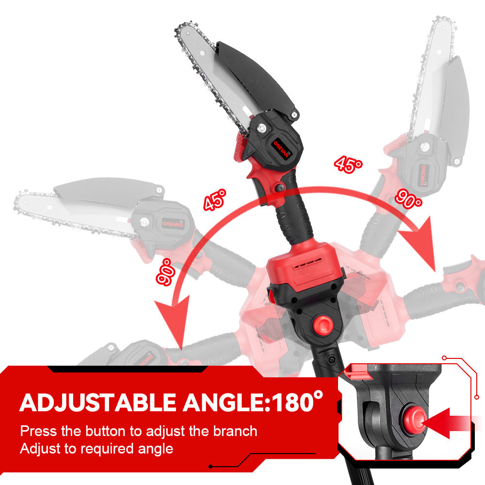 ONEVAN 6 Chainsaw & 25mm Pruner with 2m Telescoping Pole Brushless Cordless Combo Kit