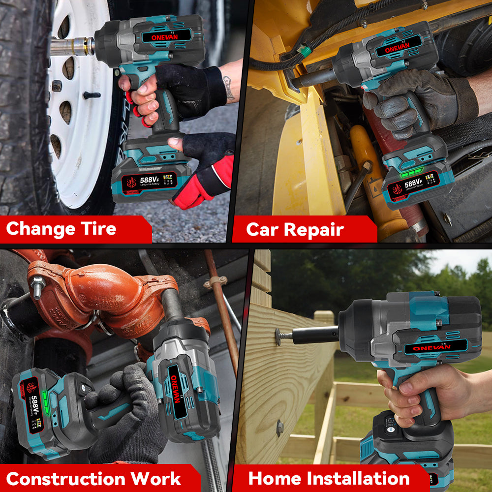 ONEVAN 1/2 2800N¡¤m Brushless Cordless Impact Wrench | For Makita 18V Battery