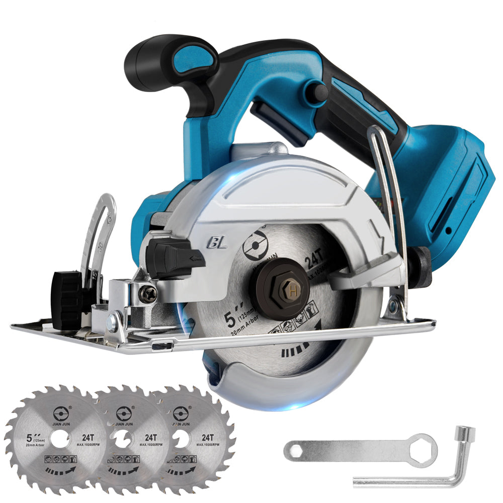 ONEVAN 125mm Circular Saw & 13mm Electric Drill & 1/4 Screwdriver Brushless Cordless 3?Pc. Combo Kit 6.0Ah