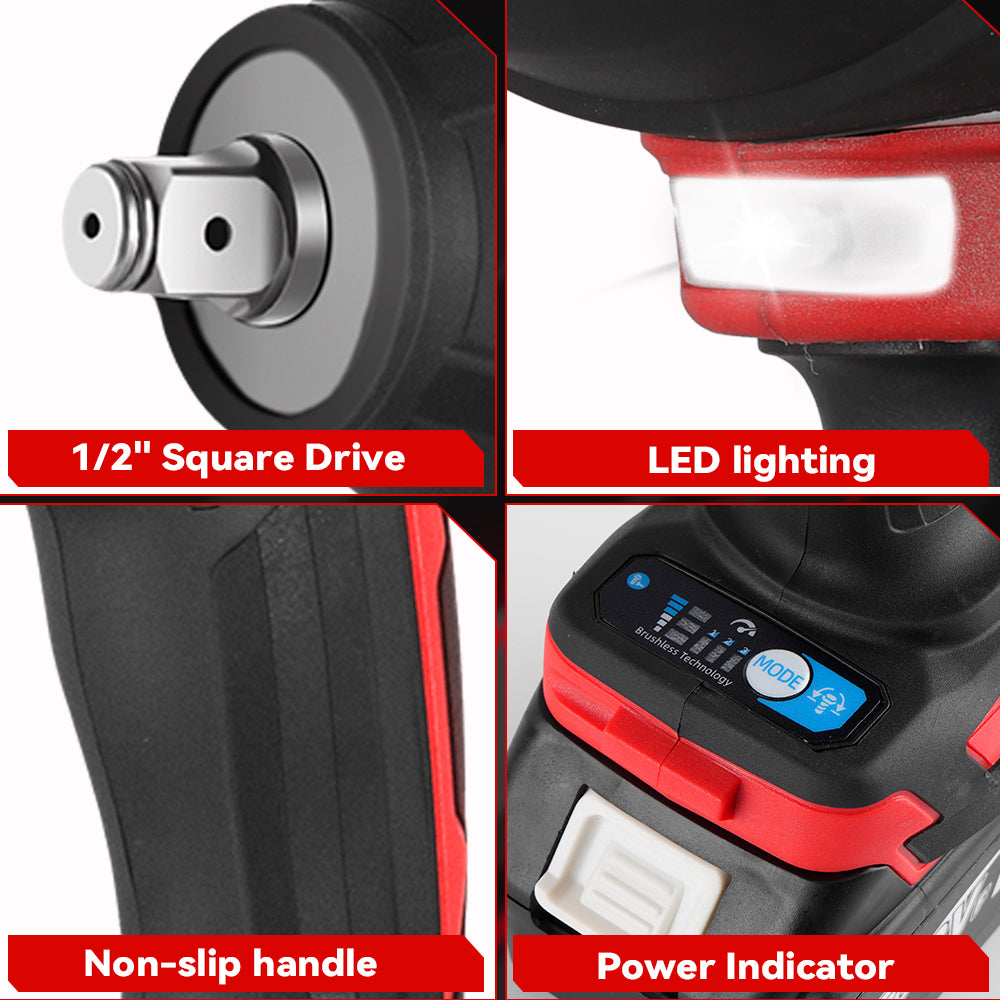 ONEVAN 1/2 1800N¡¤m Torque Brushless Cordless Impact Wrench | For Makita 18V Battery