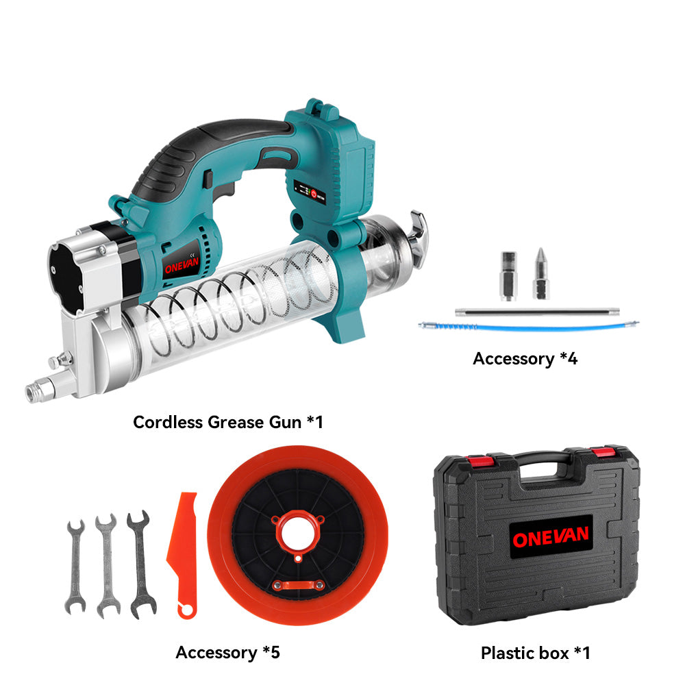 ONEVAN 3/4 3100N¡¤m Impact Wrench & 10000PSL Grease Gun Brushless Cordless 2?Pc. Combo Kit 6.0Ah