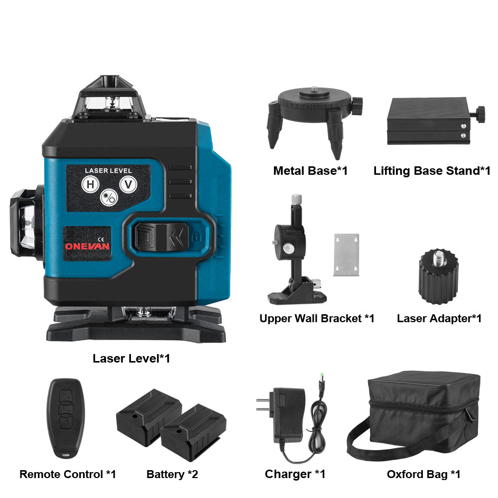 ONEVAN Paint Spray Gun & Green Laser Level & Electric Rivet Gun Brushless Cordless 3?Pc. Combo Kit 6.0Ah