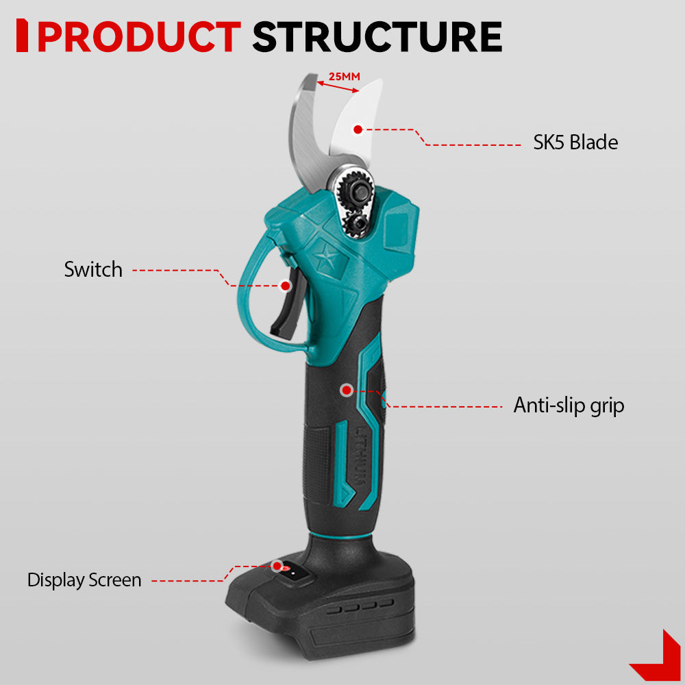 ONEVAN 520N¡¤m Wrench & 6 Chainsaw & 25mm Pruner with 2m Telescoping Pole Brushless Cordless Combo Kit