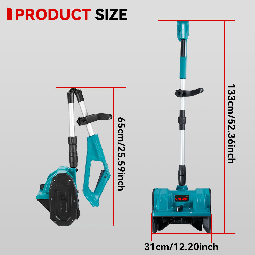 ONEVAN Brushless Cordless Snow Shovel Foldable Handheld Snow Thrower| For Makita 18V Battery