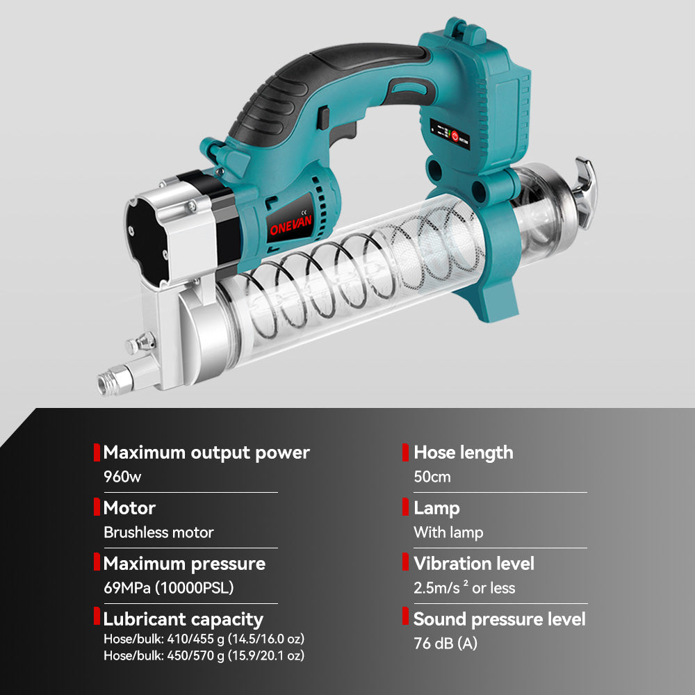 ONEVAN 3/4 3100N¡¤m Impact Wrench & 10000PSL Grease Gun Brushless Cordless 2?Pc. Combo Kit 6.0Ah