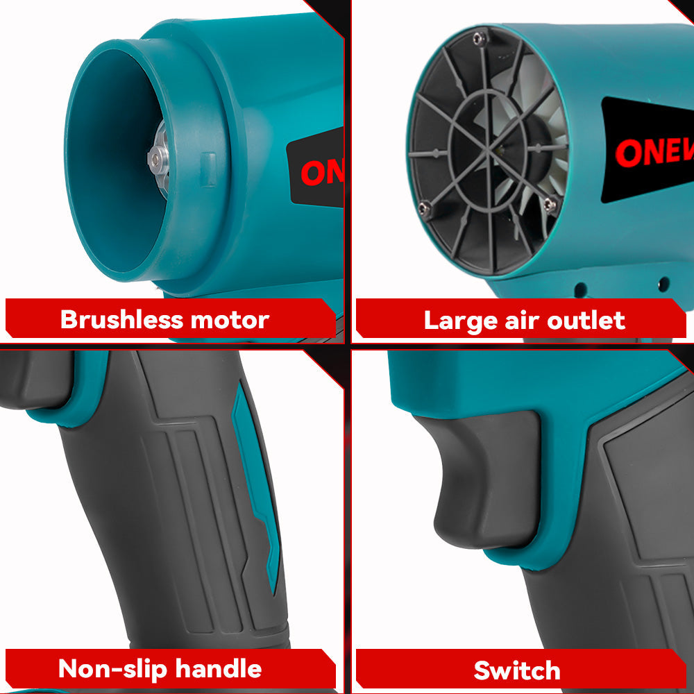 ONEVAN 4000W Brushless Ducted Turbo Fan Cordless High-Pressure Snow Blower | For Makita 18V Battery