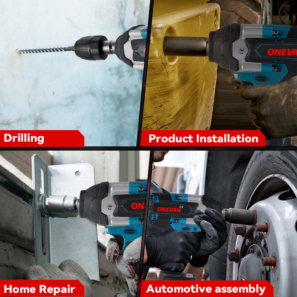 ONEVAN 1/2 1800N¡¤m Torque Brushless Cordless Impact Wrench | For Makita 18V Battery