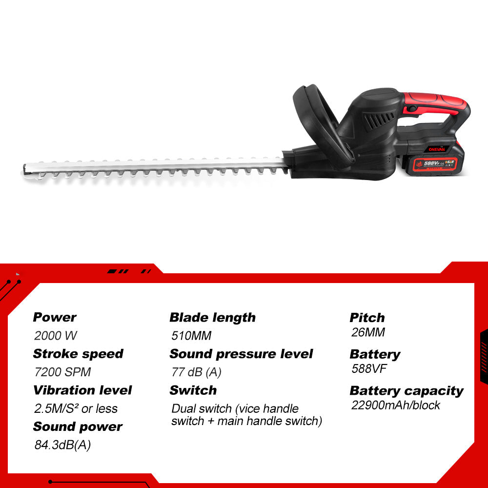 ONEVAN 30mm & 50mm Pruning Shears | 8 Chainsaw & 8 Pole Chainsaw | 510mm Hedge Trimmer Brushless Cordless 5?Pc. Combo Kit