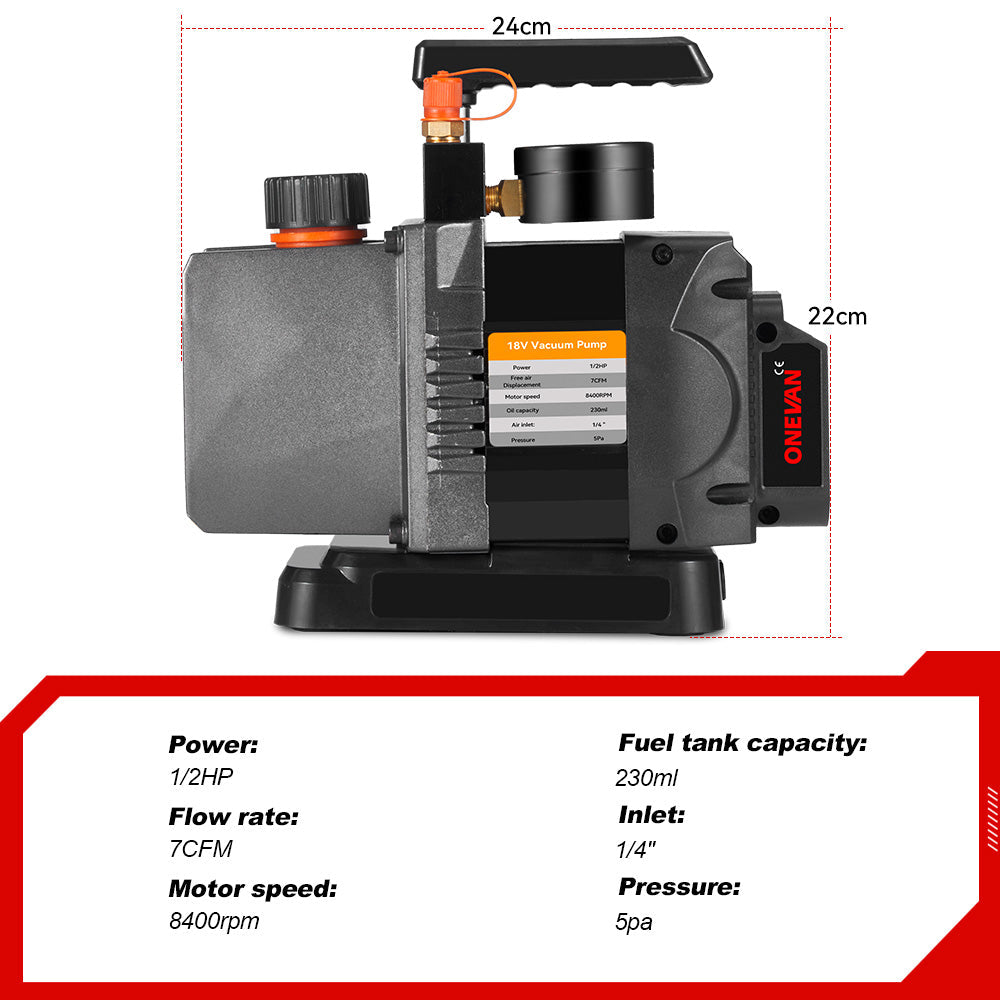 ONEVAN Vacuum Pump & 1/2 1800N¡¤m Impact Wrench Brushless Cordless 2-Pc. Combo Kit 6.0Ah