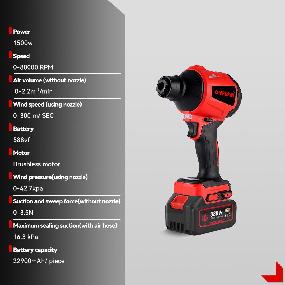 ONEVAN 1500W Multifunction Inflator Vacuum Cordless Dust Blower | For Makita 18V Battery
