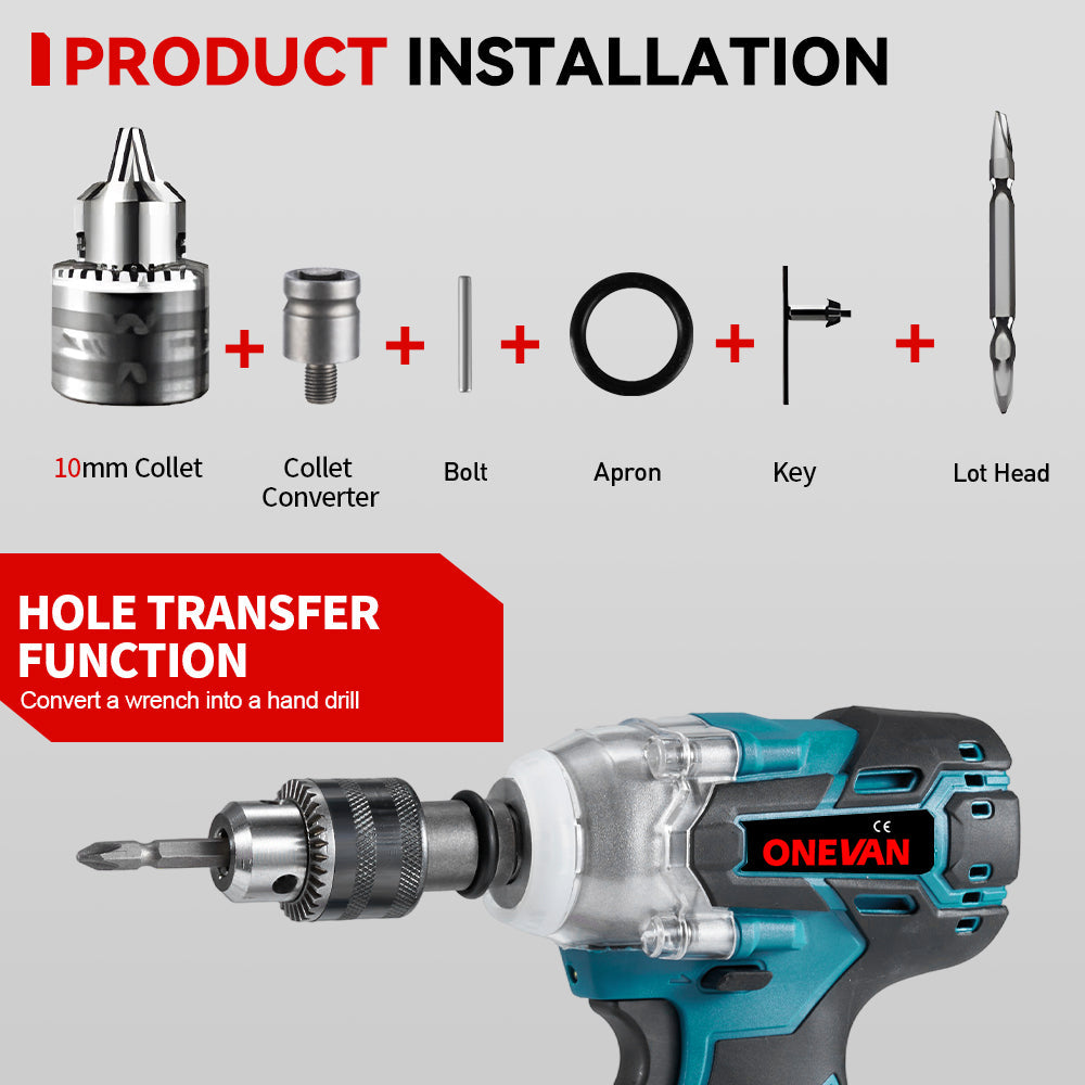 ONEVAN 44-Piece Ratchet Wrench Accessory Set with 1/2 Square Drive Sockets and Combination Kit