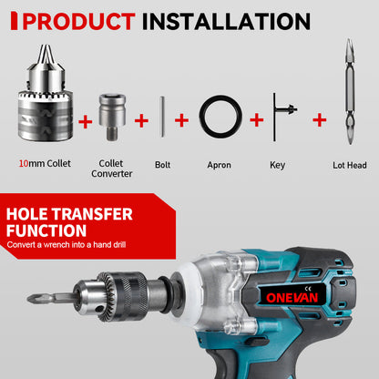 ONEVAN 44-Piece Ratchet Wrench Accessory Set with 1/2 Square Drive Sockets and Combination Kit