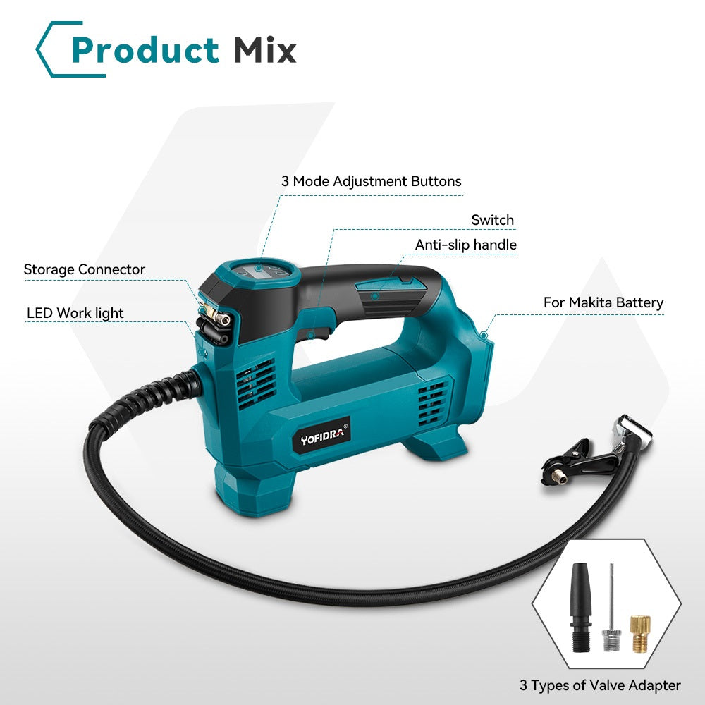 ONEVAN Car Inflator Pump & Polishing Machine Brushless Electric 2?Pc. Combo Kit 6.0Ah