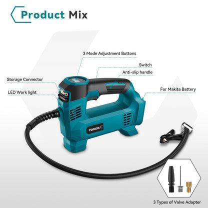 ONEVAN Car Inflator Pump & Polishing Machine Brushless Electric 2?Pc. Combo Kit 6.0Ah