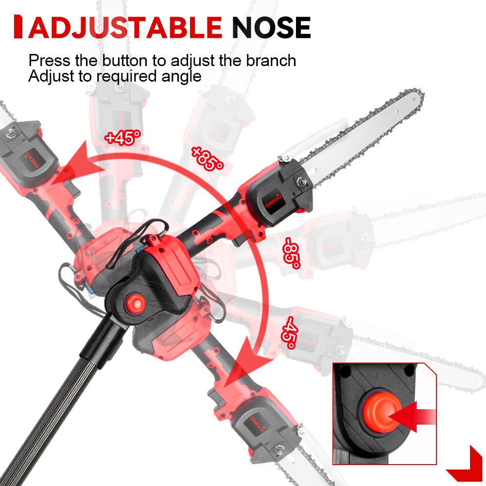 ONEVAN 8 Telescoping Pole(1.3-2.25m) Brushless Cordless Chainsaw | For Makita 18V Battery