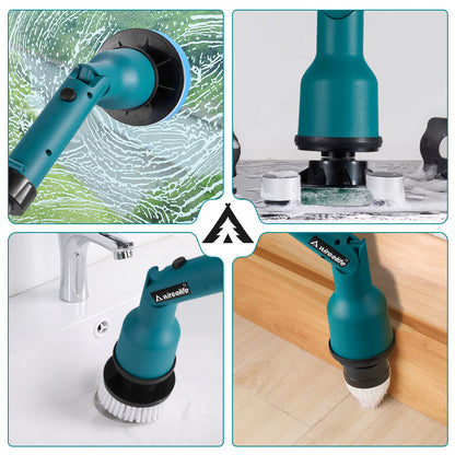 ONEVAN PowerClean Pro - Cordless Turbo Scrub with Adjustable Arm and 8 Interchangeable Heads