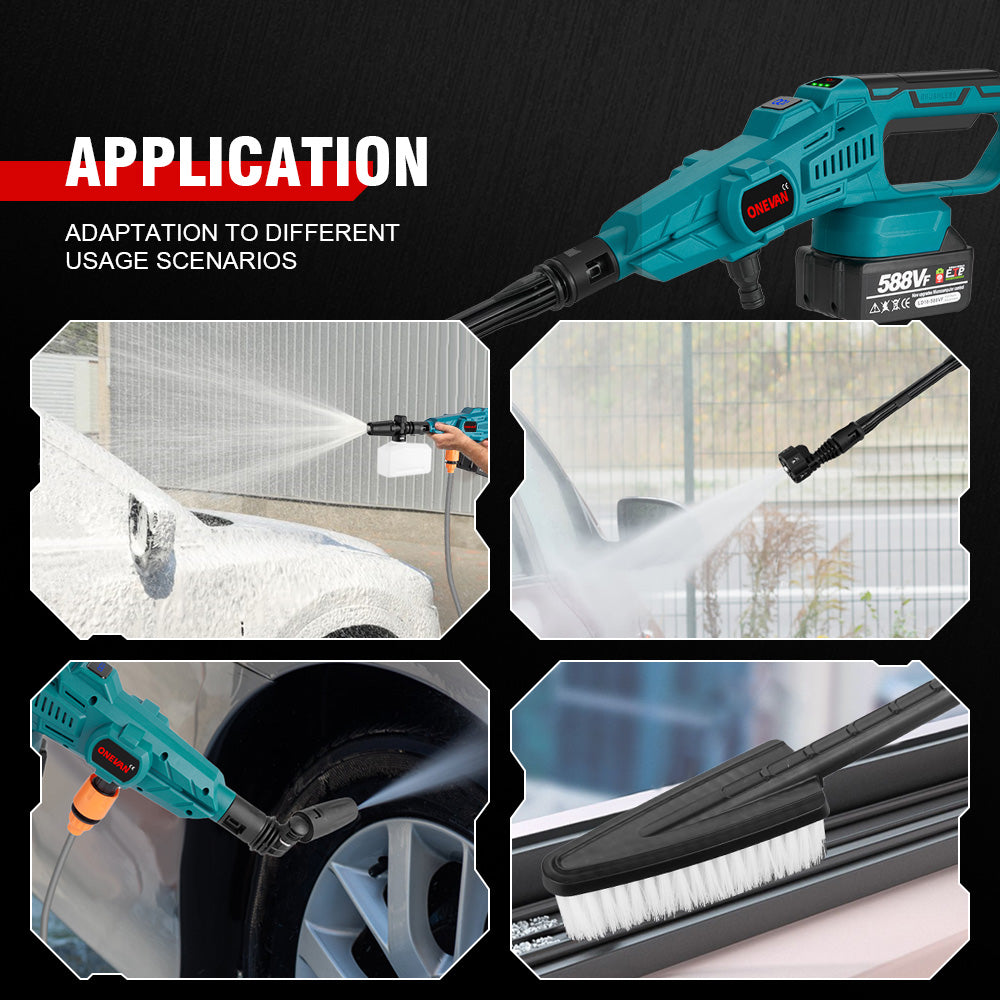 ONEVAN 3500W 200Bar Brushless Electric Cordless Pressure Washer | For Makita 18V Battery