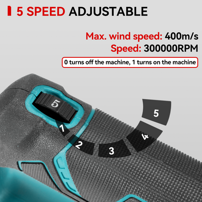 ONEVAN Brushless Turbo Jet Blower Fan ¨C 400M/S High-Speed Detachable Car Dryer & Dust Blower | For Makita 18V-21V Battery