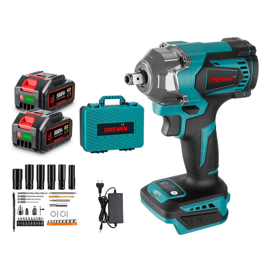 ONEVAN 1/2 1200N¡¤m Brushless Cordless Impact Wrench (Includes 44 Accessories) | For Makita 18V Battery