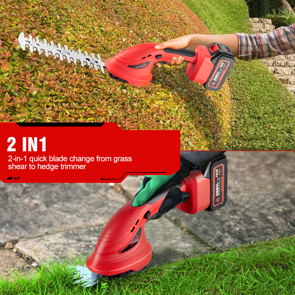 ONEVAN 2 In 1 Cordless Hedge Trimmer | For Makita 18V Battery