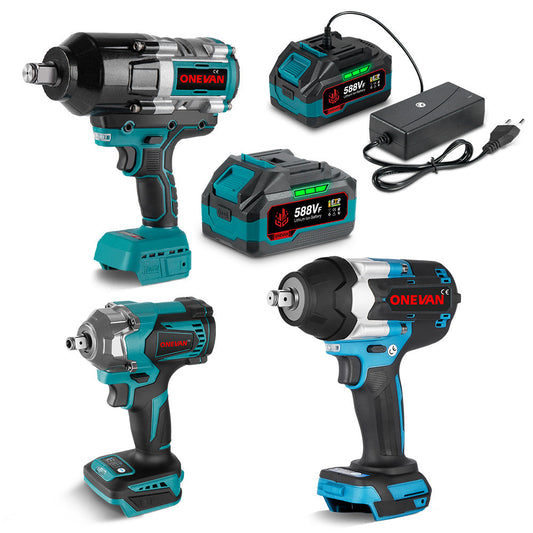 ONEVAN 1/2 1200N¡¤m & 1/2 1800N¡¤m & 3/4 3100N¡¤m Impact Wrench Brushless Cordless 3-Pc. Combo Kit 6.0Ah