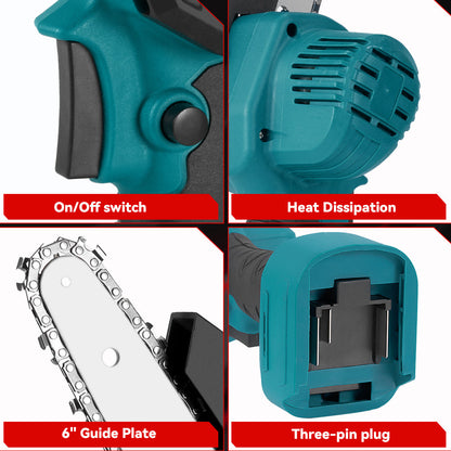 ONEVAN 6 Mini Brushless Cordless Chainsaw Compatible with Extension Pole