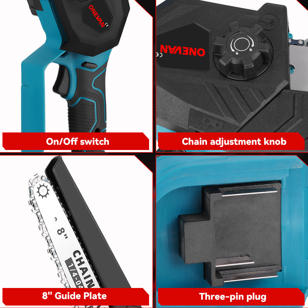 ONEVAN 8 Telescoping Pole(1.1-2m) Brushless Cordless Chainsaw | For Makita 18V Battery