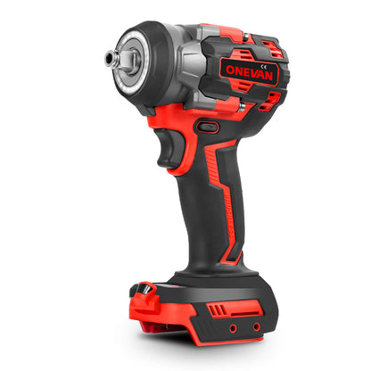 ONEVAN 1/2 1200N¡¤m Brushless Cordless Impact Wrench With 2 Batteries & 12-Piece Socket Set