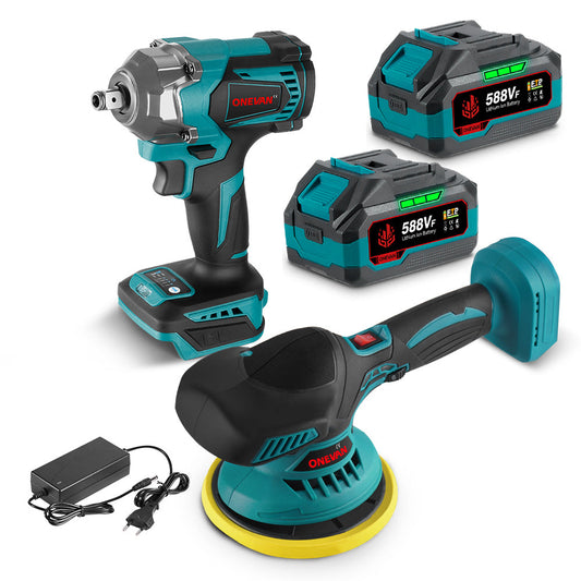 ONEVAN 1/2 1200N¡¤m Brushless Impact Wrench & Polishing Machine 2?Pc. Combo Kit 6.0Ah