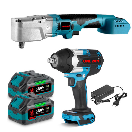 ONEVAN 1/2 1800N¡¤m Impact Wrench & 1000N¡¤m Ratchet Wrench Brushless Cordless 2?Pc. Combo Kit 6.0Ah