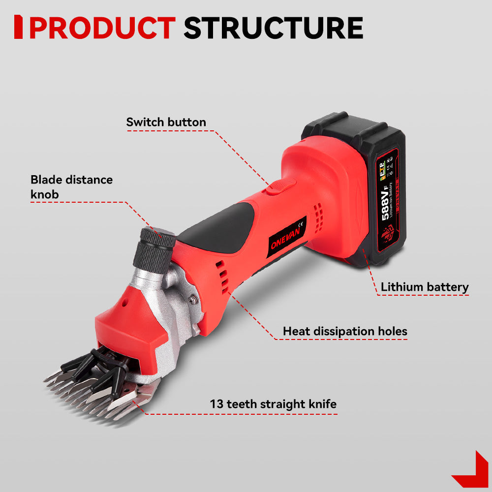ONEVAN 550W Cordless 13 Teeth Sheep Shears | For Makita 18V Battery