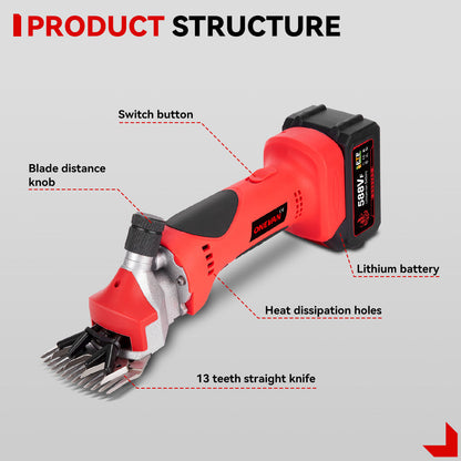 ONEVAN 550W Cordless 13 Teeth Sheep Shears | For Makita 18V Battery