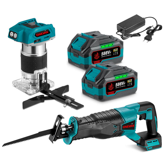 ONEVAN 32mm Reciprocating Saw & Trimming Machine Brushless Cordless 2?Pc. Combo Kit 6.0Ah