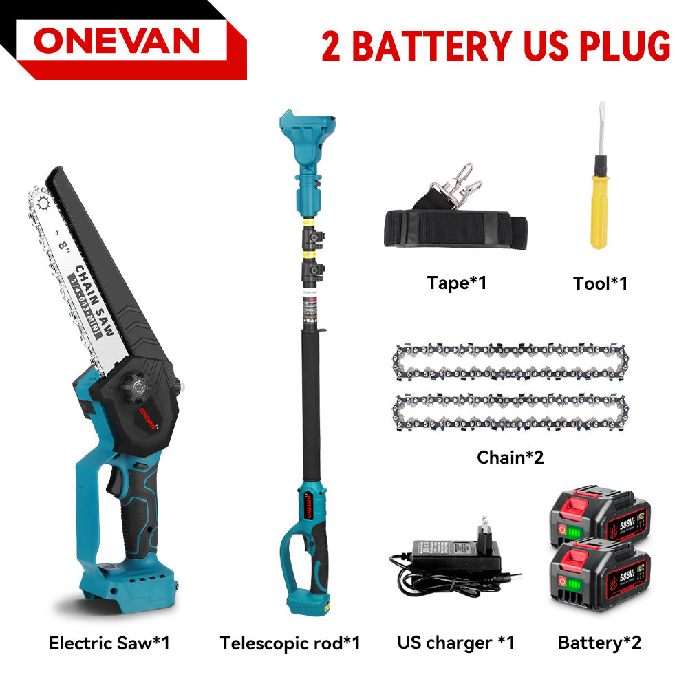 ONEVAN 8 Telescoping Pole(1.1-2m) Brushless Cordless Chainsaw | For Makita 18V Battery