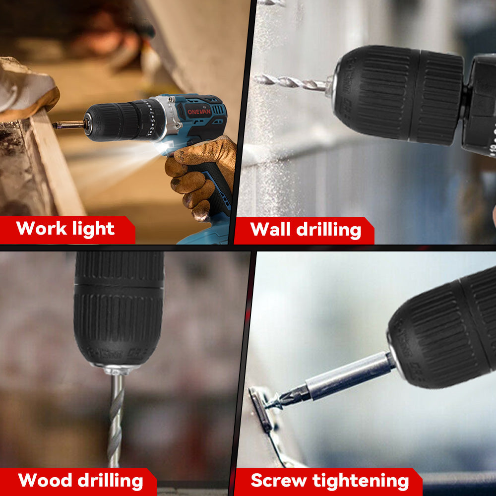 ONEVAN 450N¡¤m Brushless Cordless Impact Drill 25+3 Torque | For Makita 18V Battery