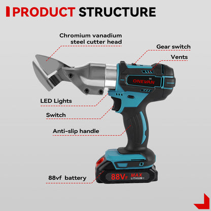 ONEVAN Multipurpose Electric Cordless Metal Scissors | For Makita 18V Battery