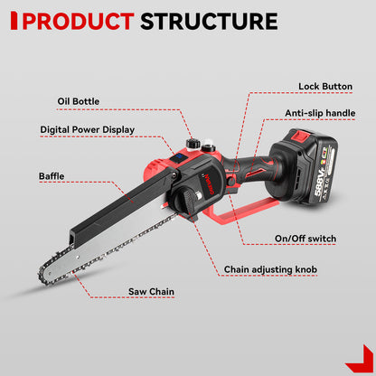 ONEVAN 8 Cordless Brushless Outdoor Pruning Saw | For Makita 18V Battery